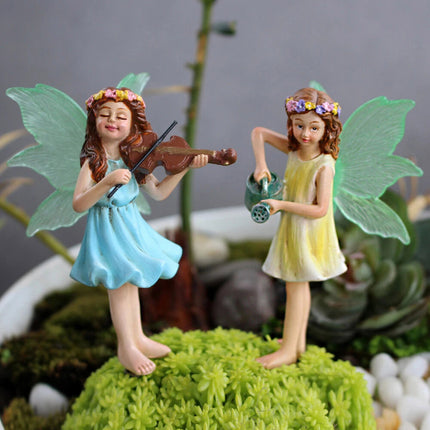 5pcs Miniature Fairy Figurines Ornaments, Outdoor Garden & Home Decor Accessories