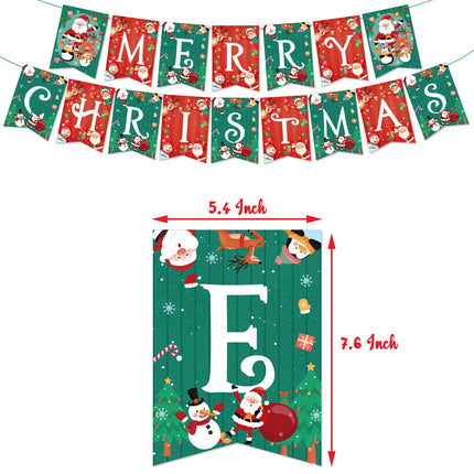 Merry Christmas Party Decoration Set, Banners, Cake & Cupcake Toppers, Balloons