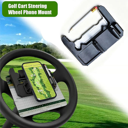 Golf Cart Steering Wheel Cell Phone Mount, Flip Up Phone Holder for Golf Cart St