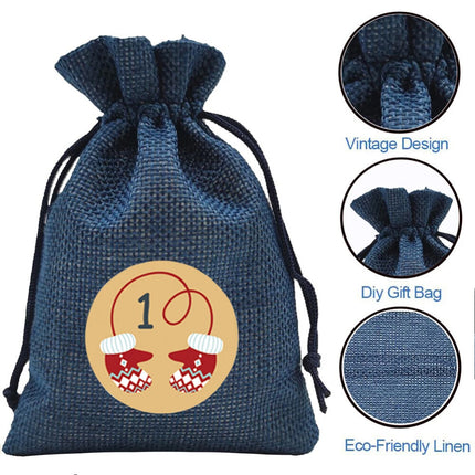 24PCS Advent Calendar Christmas Calendar XMAS for filling Christmas Bag Decor