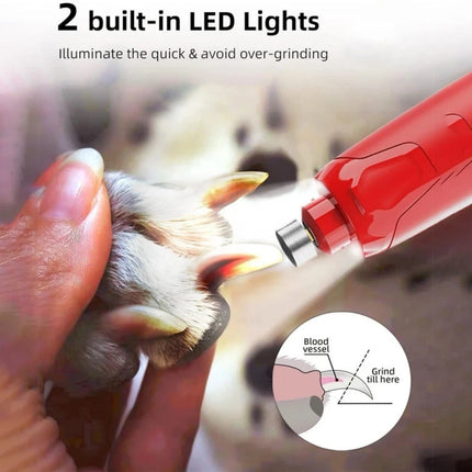 Dog Nail Grinder Quiet - (45db) 6-Speed Pet Nail Grinder with 2 LED Lights for L