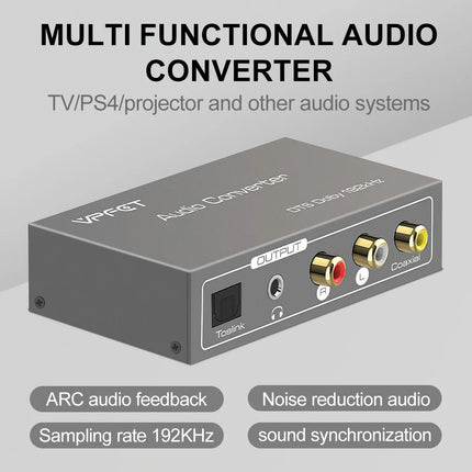 Digital Audio Converter HDMI ARC Optical Coaxial To Analog Jack AUX RCA Splitter