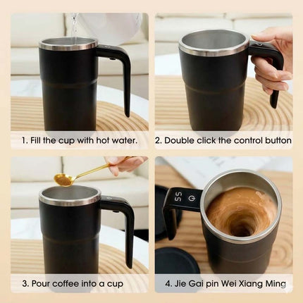 380ml Electric Self Stirring Mug with Rechargeable Function – Black