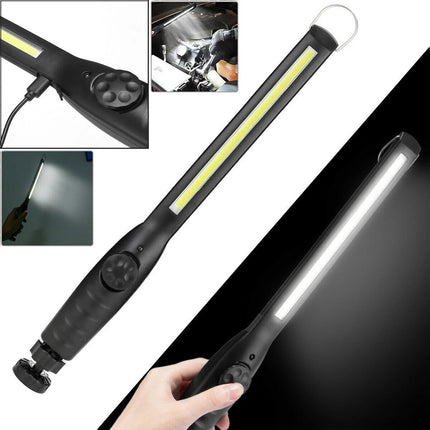 2PCS Rechargeable COB LED Slim Work Light Lamp Flashlight Inspect Folding Torch