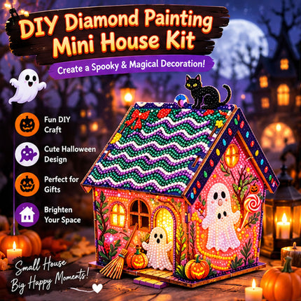 3D Spooky House Diamond Art Kits for Adults - Halloween Ghost Craft