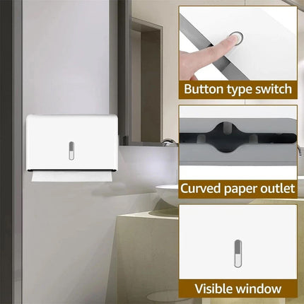 Wall Mounted Hand Paper Towel Dispenser Toilet Holder Home Bathroom Tissue Box