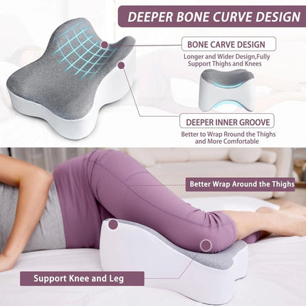 Premium Leg Pillow Foam Memory Leg and Knee Pain Relief Pillow for Side Sleeping