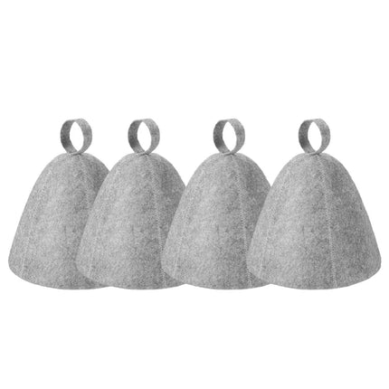 Protection Soft Solid Sauna Hat Felt Shower Cap Anti Heat Cap Felt Wool Cap (4PCS)