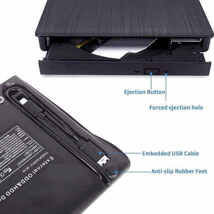 USB 3.0 External DVD CD VCD Writer Burner Reader Player Optical Drive for Laptop