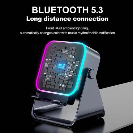 5-in-1 Wireless Induction Bluetooth Speaker Adjustable Phone Stand,Rechargeable