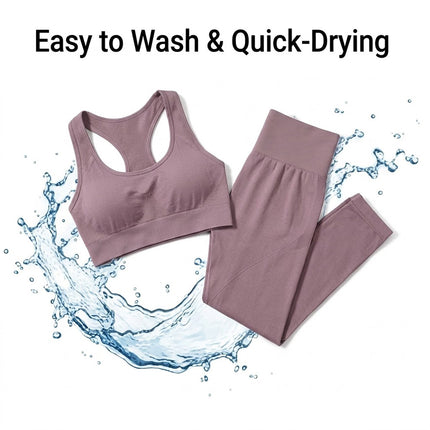 2pc Women Seamless Yoga Vest Suit Bra Pants Sportswear Fitness Sport Gym Running