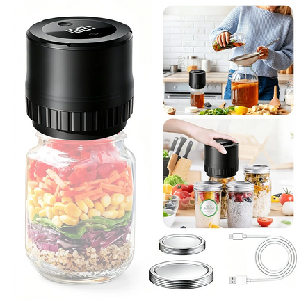 Electric Mason Jar Vacuum Sealer Kit For Wide Mouth And Regular Mouth Mason Jars
