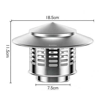 1Pc 75-200mm Fireplace Chimney Caps Roof Cowl Metal Top-Hat Flue Rain Cap Cover
