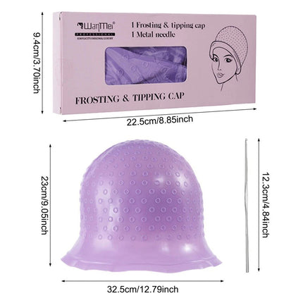 Hair Cap Reusable Highlighting Tinting Streaking Silicone Hat Hairdressin