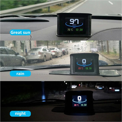 Smart Car HUD P10 Digital Head Up LCD Display Speedometer OBD 2 Scanner Upgrade