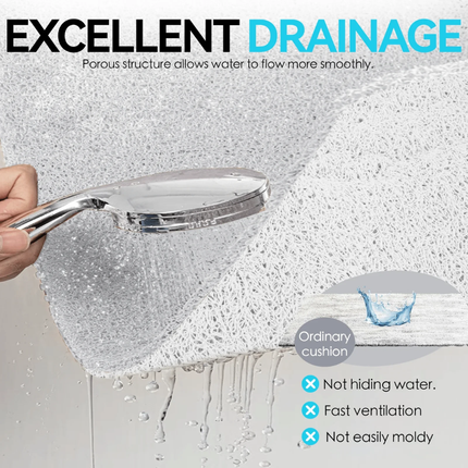 Hydro Wonder Super Comfy Shower Mat Non Slip Never Stains or Blocks Drain Grey