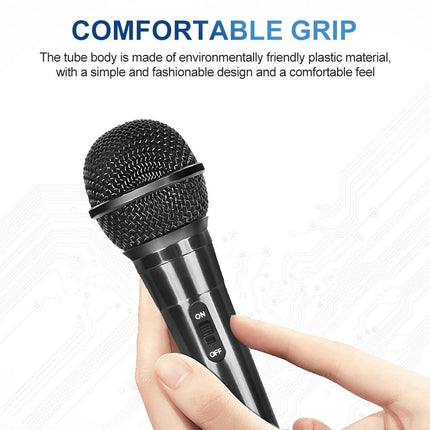 Handheld Wired Microphone Cardioid Dynamic Vocal Mic with 3M Cable for Karaoke