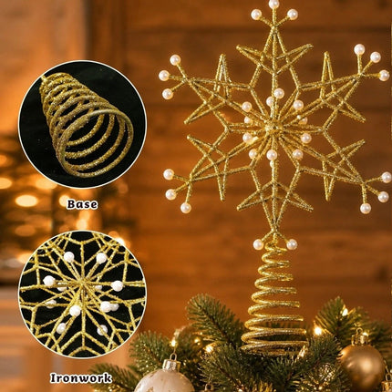 Shimmering Christmas Topper Decor Christmas Tree Top Star Home Decorations
