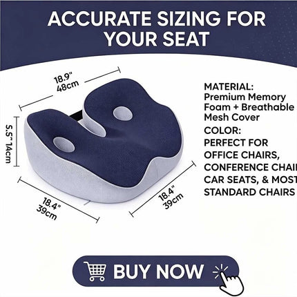 Memory Foam Seat Cushion Ergonomic For Office Chair Wheelchair Seat Pad Home