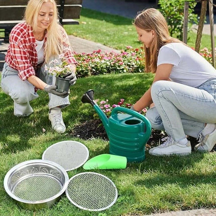 Stainless Steel Garden Potting Bonsai Compost Soil Sieve Set with 5 Mesh Sizes