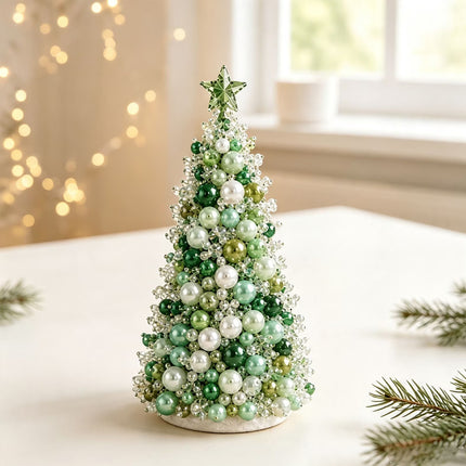 Sparkling Dreamy Beaded Christmas Tree DIY Kit Home Decoration Green