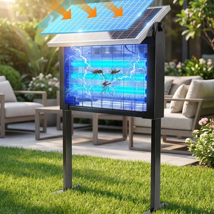 4500V Solar Bug Zapper Waterproof Mosquito Zapper Outdoor Solar &Battery Powered