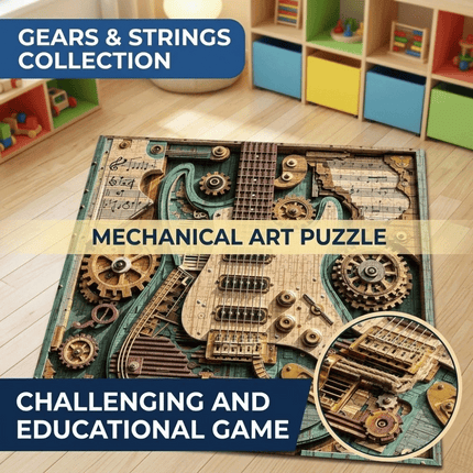 1000-Piece Steampunk Guitar Puzzle, Vintage Guitar Puzzle