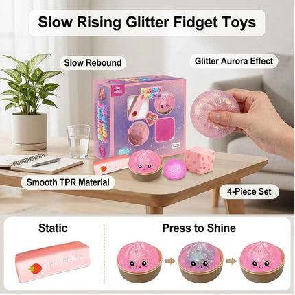 4 Pieces Sensory Toy Assortment Safe Stress Relief Toy Set Kawaii for School