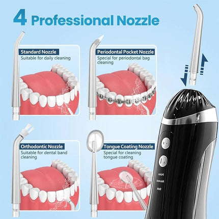 Cordless Water Flosser Rechargeable Oral Care Device with Multiple Pressure Modes