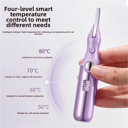 Fast Heating Electric Eyelash Curler Eyelash Curling Device Women Purple