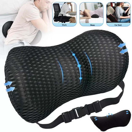 Back Cushion Support Chair Memory Foam Lumbar Lower Back Pillow Office