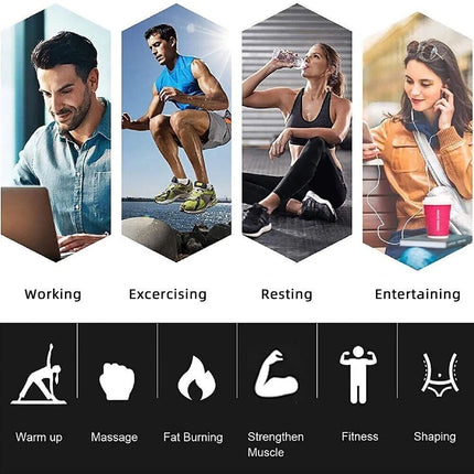 EMS Rechargeable Abdominal Arms Hips Stimulator Muscle Trainer For Gym Fitness 6 Mode 19 Intensity Red