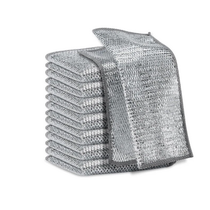 100pcs Multipurpose Wire Miracle Cleaning Cloths Mesh Microfiber for Kitchen Dishes