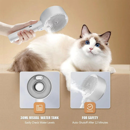 White Spritz Defur Comb For Cats Pet Dog Water Steam Brush Spray Comb For Grooming