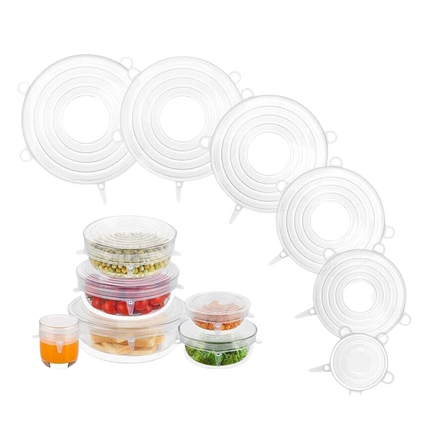 12Pcs Stretch Reusable Silicone Lid Mug Cover Bowl Wrap Food Saver Cover Seal Lids