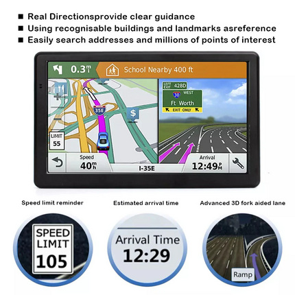 7'' Inch Portable Truck Car  Navigation Lifetime Free AU Map Updates Sat Nav