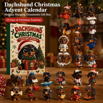 Dachshund Advent Calendar 24 Days Christmas Countdown Acrylic Ornament Gift