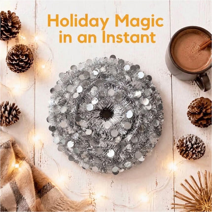 Foldable Christmas Tree Retractable Tinsel Tree Holiday Decor Silver