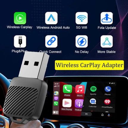 2in1 USB Wireless CarPlay Adapter For iPhone Carplay Dongle Plug Play Mini Box