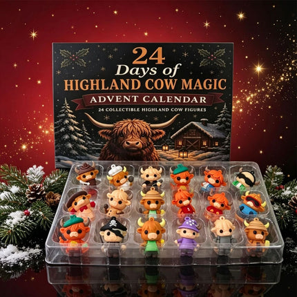 3D Highland Cow Advent Calendar 2026, 24 Days Christmas Countdown Calendar Gifts