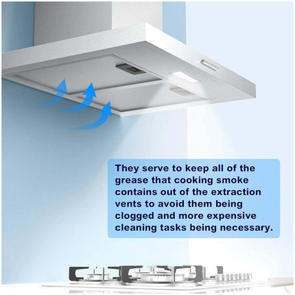 2x Filter For Range Hood Aluminized Grease Parts Replacement Silver 320X260x9mm