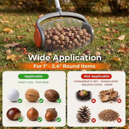 Acorn Picker Upper Rolling Nut Collector, Walnut Picker Nut Gatherer Roller