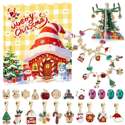 2026 Christmas Advent Calendar Bracelets 24 Days Xmas Countdown DIY Jewelry