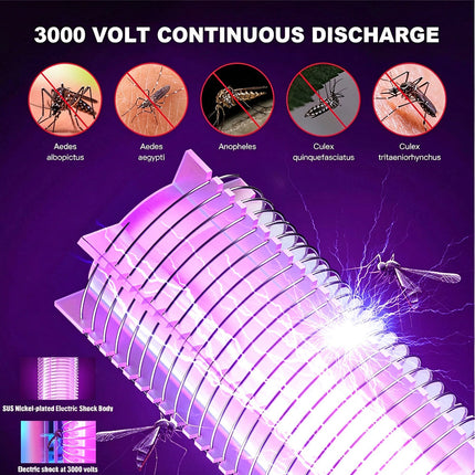 LED Electric Mosquito Lamp USB Fly Trap Insect Catcher Mozzie White