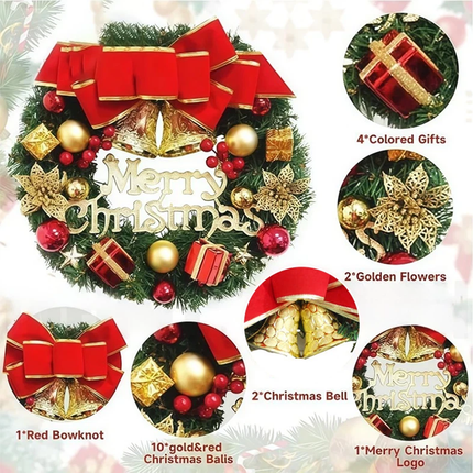 Christmas Wreath Xmas Door Hanging Garland Ornament Merry Christmas Home Decor