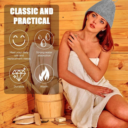Protection Soft Solid Sauna Hat Felt Shower Cap Anti Heat Cap Felt Wool Cap (4PCS)