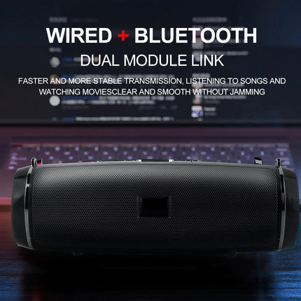 200W Portable Bluetooth Speaker IPX2 Waterproof Outdoor HIFI Pillar Speaker Subw