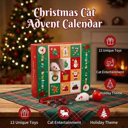 Cat Advent Calendar 2026 Christmas Countdown Calendar for Kitten Toys 12 PCS  （C Set）