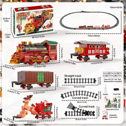 Battery Operated Toy Train With Light & Sound Around Christmas Tree Track Set