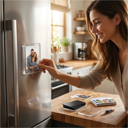 20PCS Rectangle 5 x 8CM DIY Acrylic Photo Display Craft Set, Clear Picture Holder Making Kit